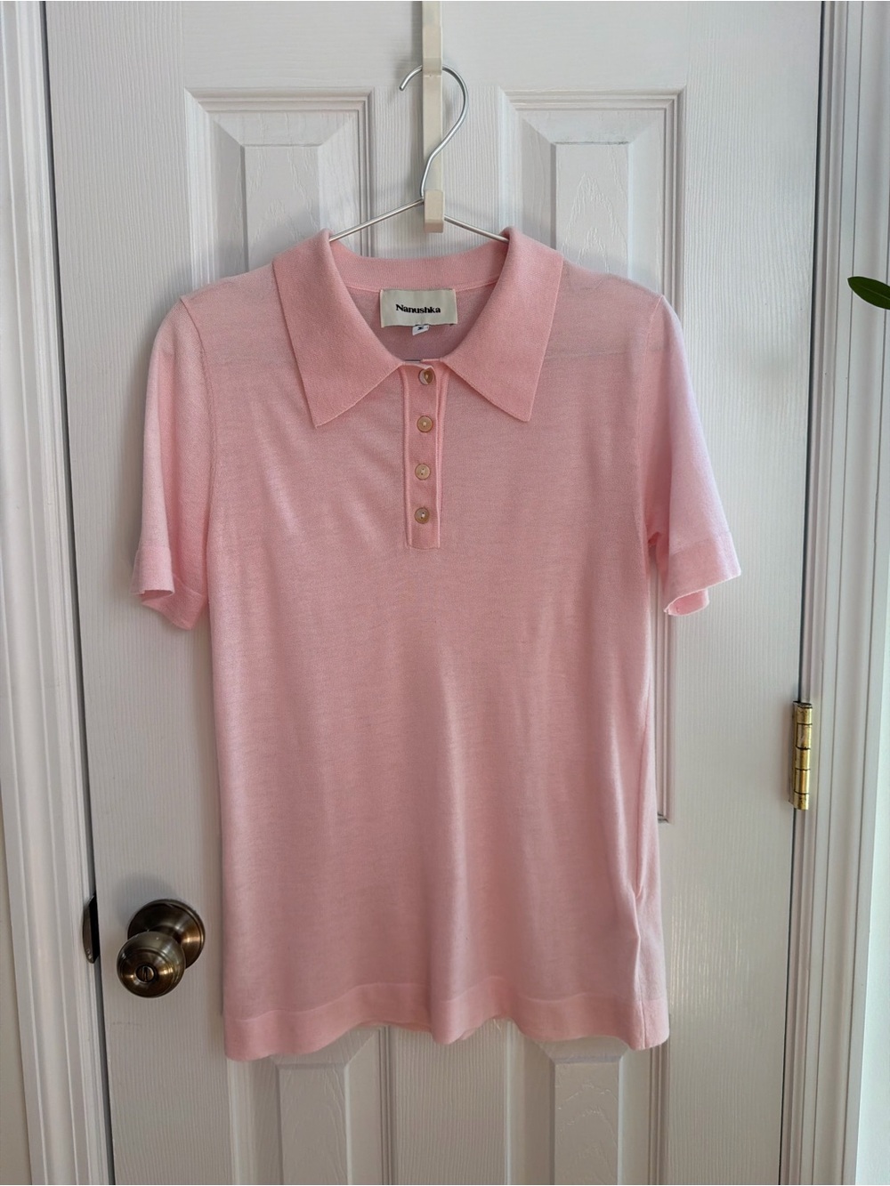 Nanushka Pink Wool Polo Size M
